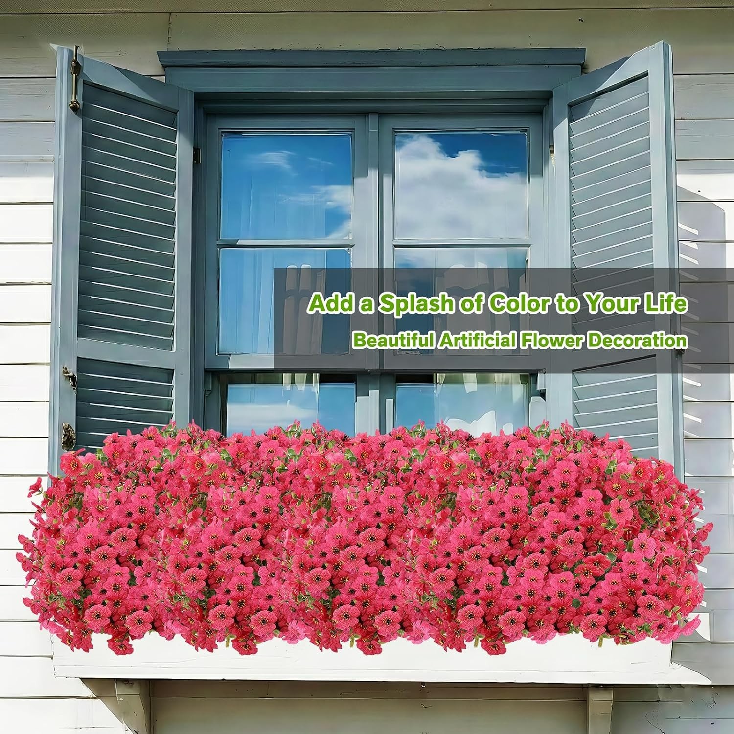 Flexible & Lifelong 13 Pcs Artificial Flowers – UV Resistant for Outdoor Delight