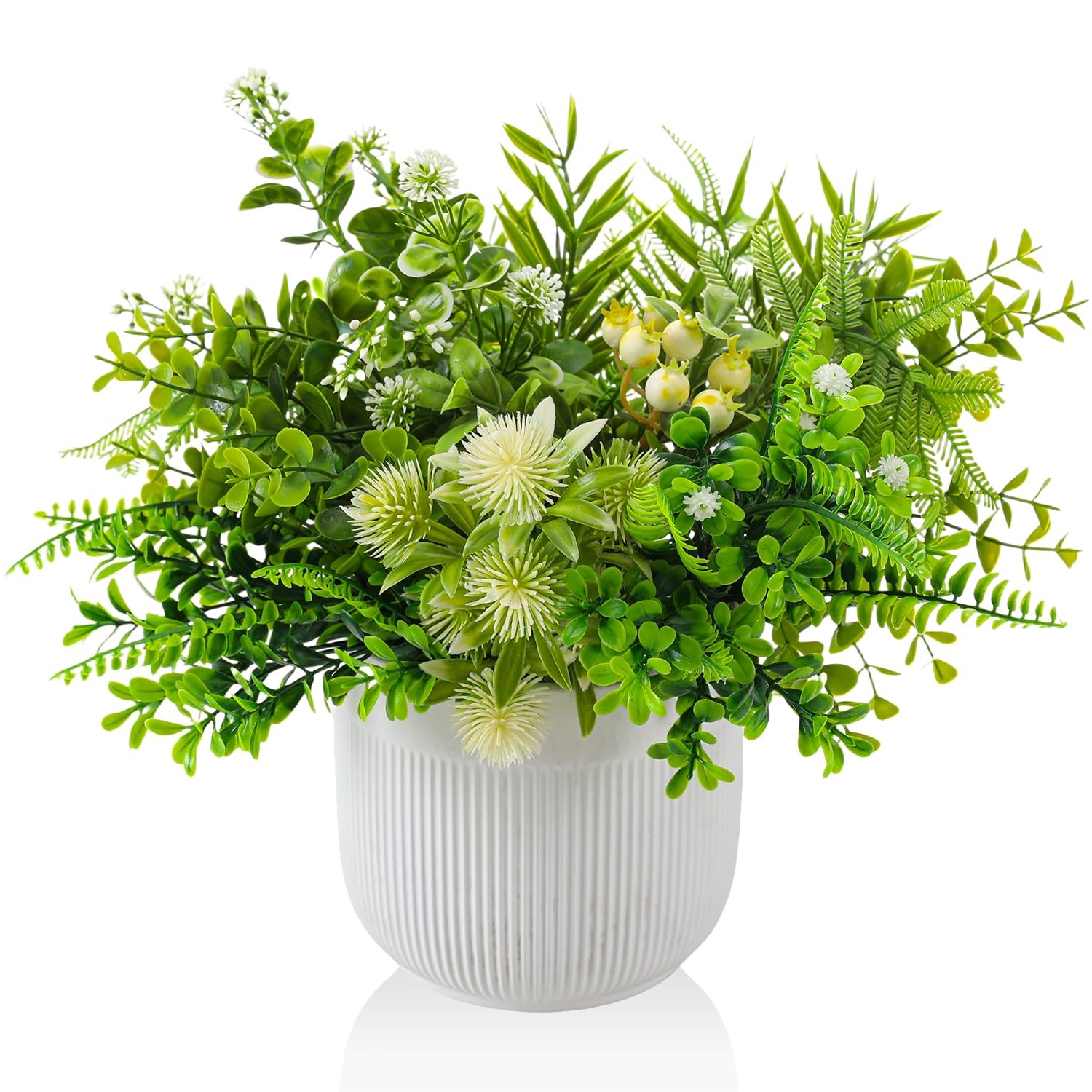 Fake Plants with Ceramic Pots, Artificial Plants Indoor, Faux Plant Flowers f…