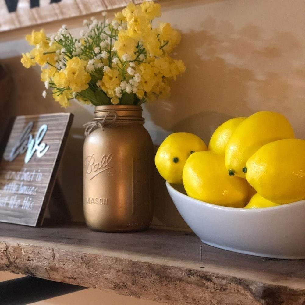Limones artificiales de plástico amarillo de 9,4 x 6,35 cm, tamaño grande