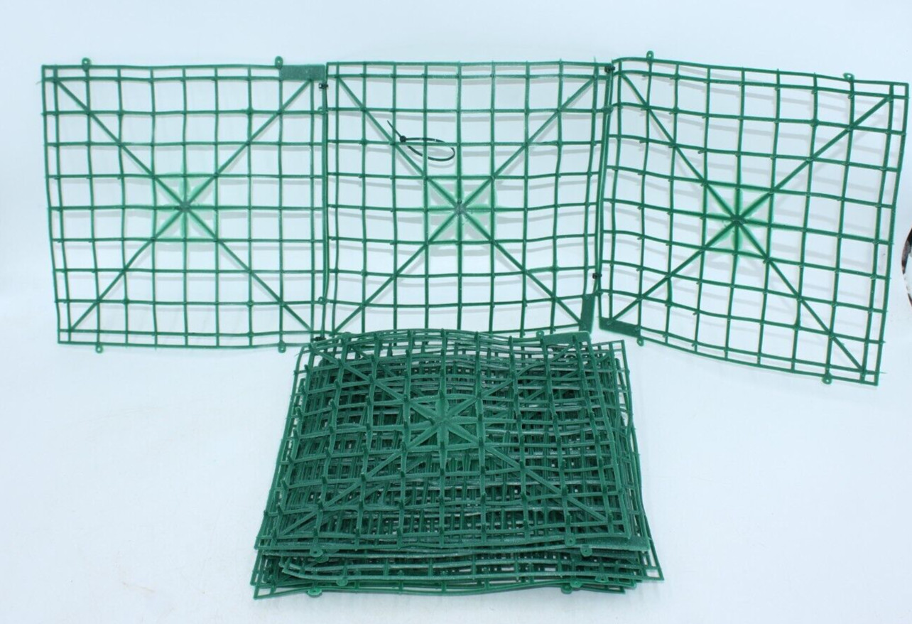 Artificial Grass Wall Panels 10″ X 10″ 11Pcs Plastic Mesh Grid Blank New Decor
