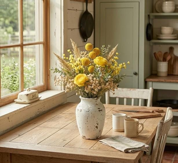 Farmhouse Floral Bar: Individual Cream and Wheat Stems for Custom Bouquets