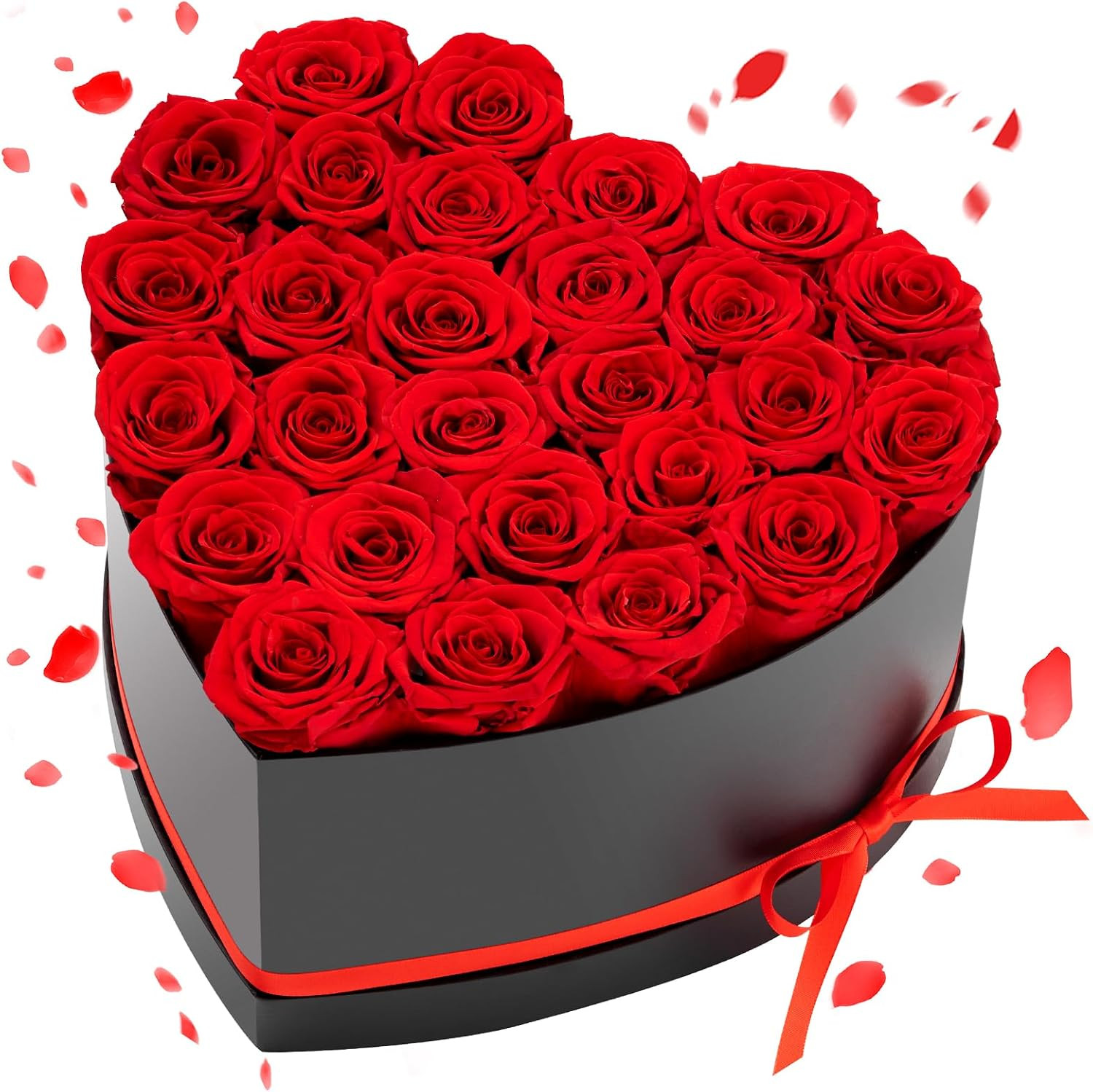 Forever Flowers, 27 Preserved Roses in a Heart Shape Box, Eternal Flowers Immort