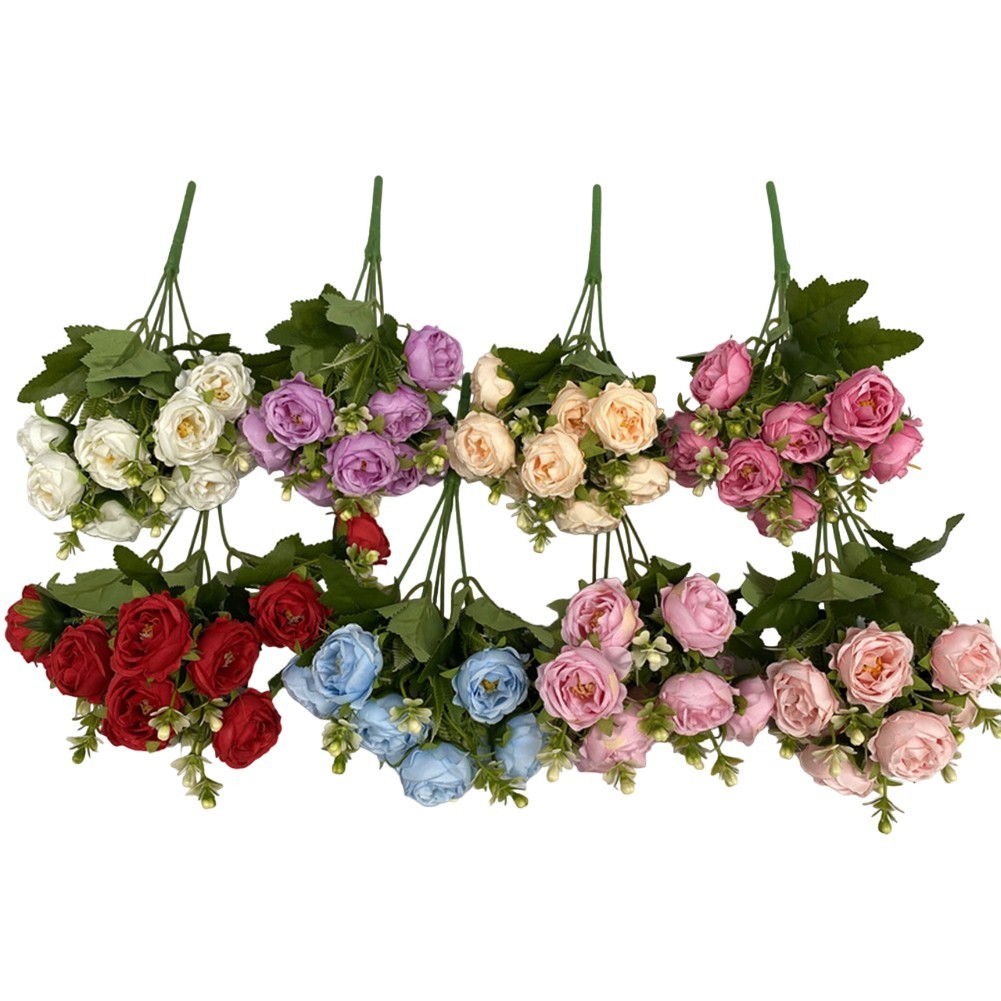 Vibrant Artificial Flowers Nordic Style Starry Peonies on Elegant Cloth