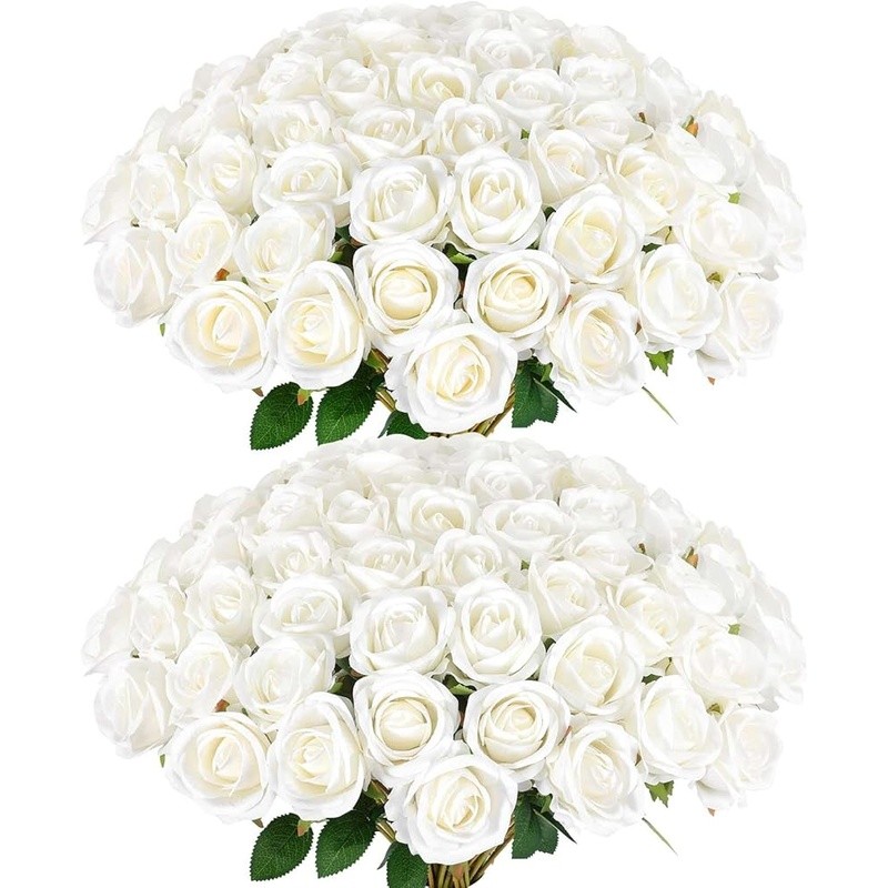 Artificial Silk Velvet Roses 60 Long Stem Realistic Flowers Home Decor Wedding
