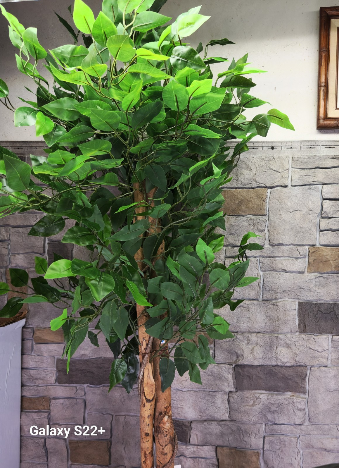 4ft Artificial Ficus Tree Indoor Home Office Decor Natural Wood Silk Leaves Moss