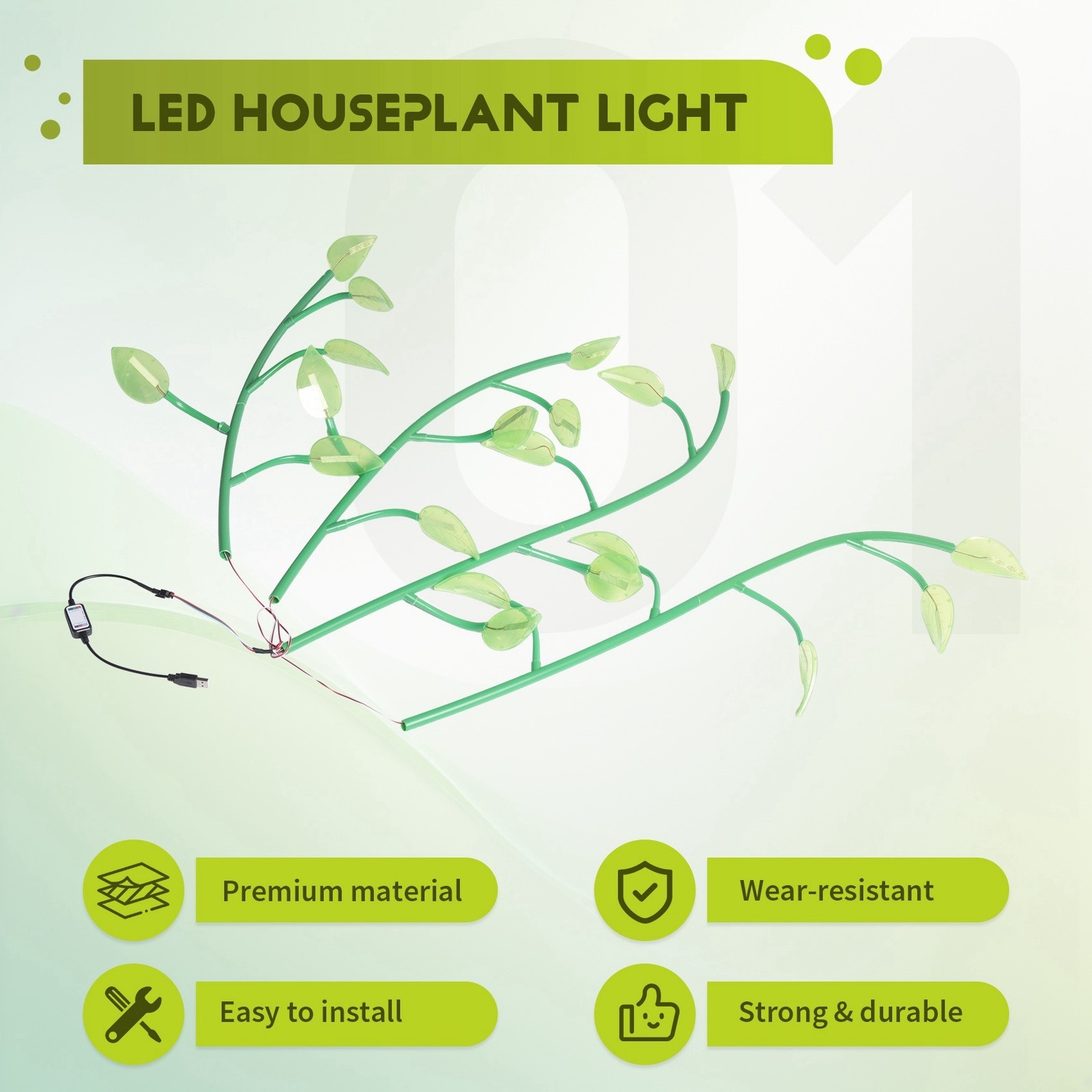 Magical Glowing Potted Plant Indoor Plant LED 3 Color-Changing Artificial6296
