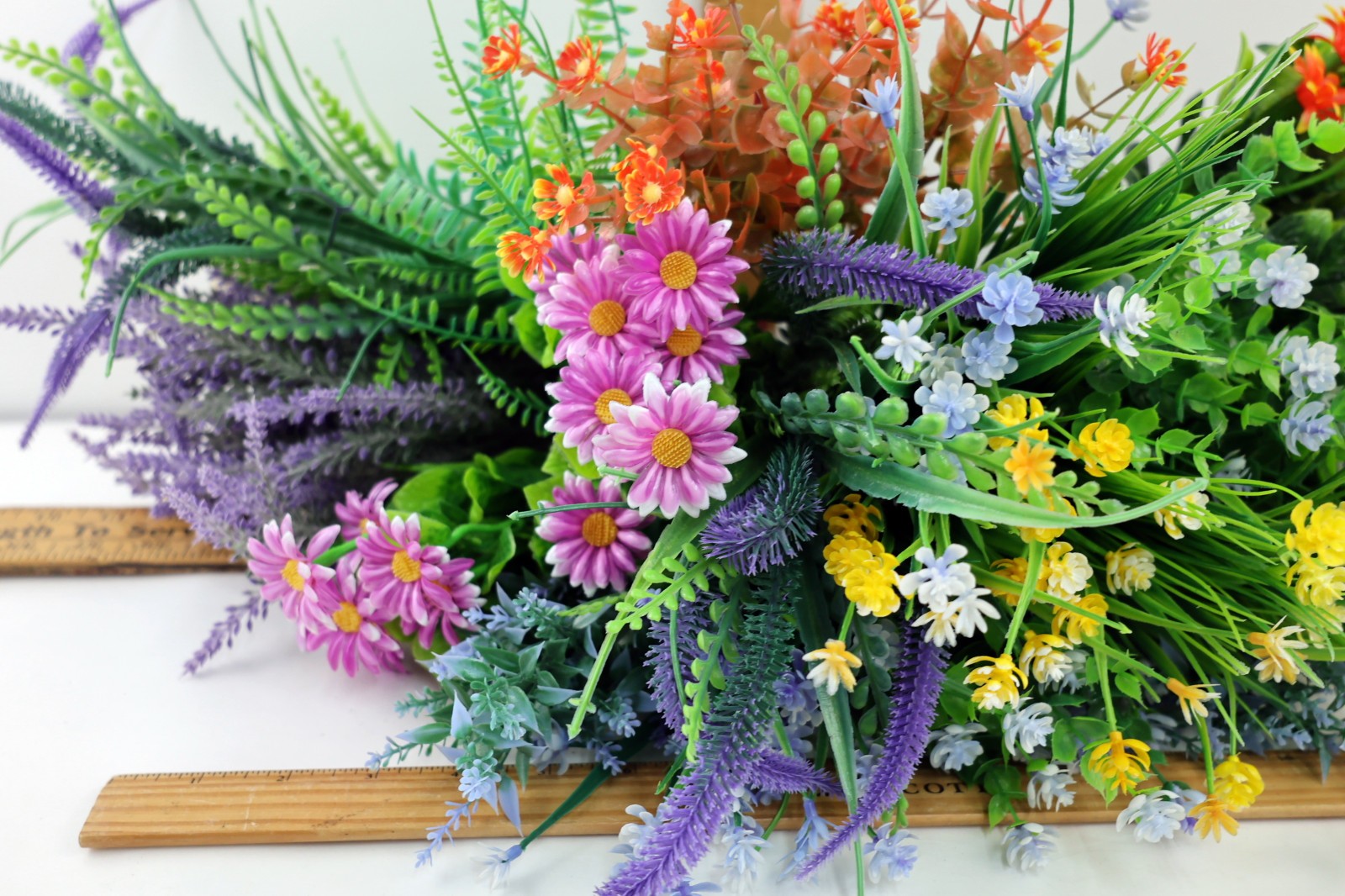 Mixed Lot All Occasion Plastic Artificial Flowers – Daisy,Lavender,Orchid,Fern