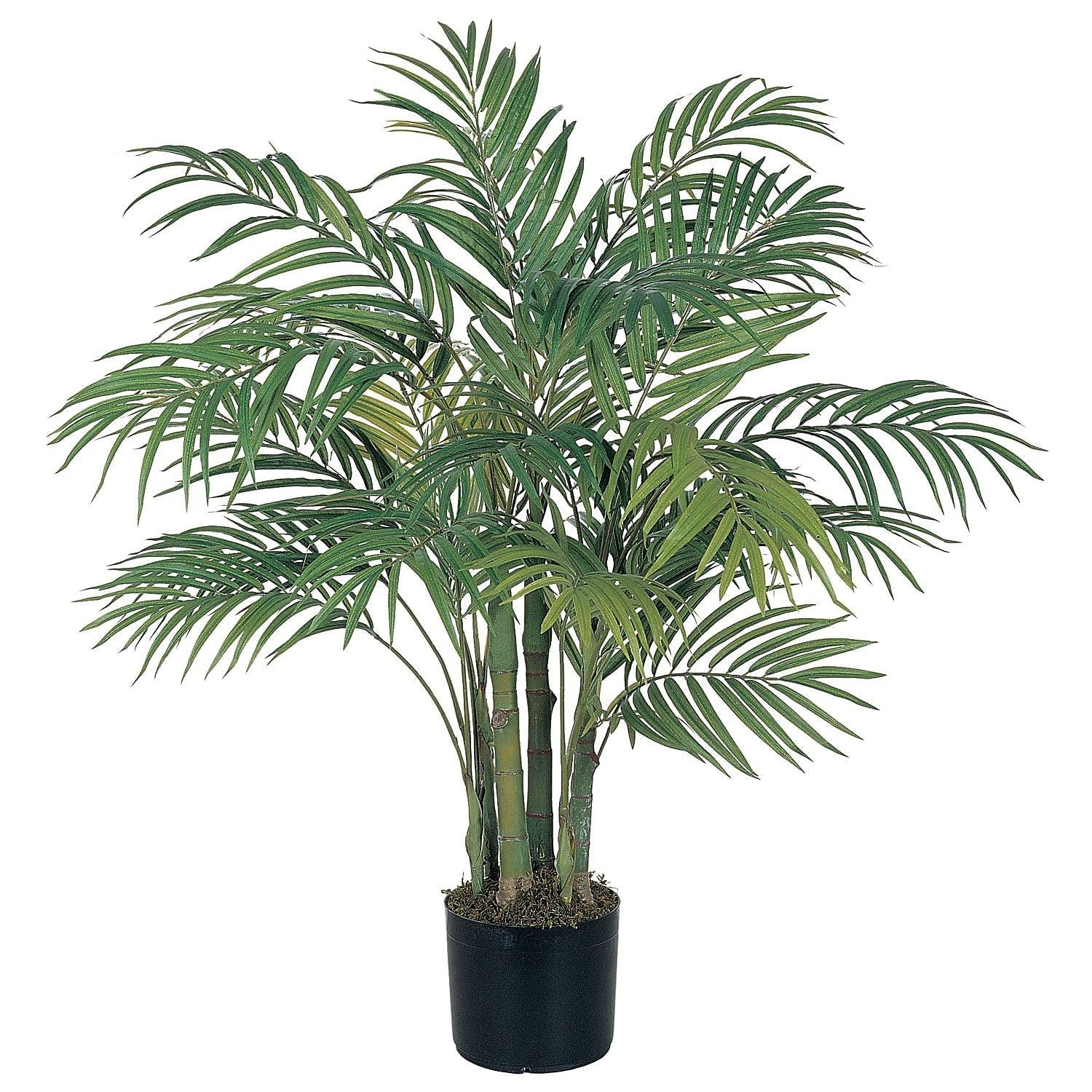 Nearly Natural 3ft. Areca Silk Palm Tree 3ft, Green
