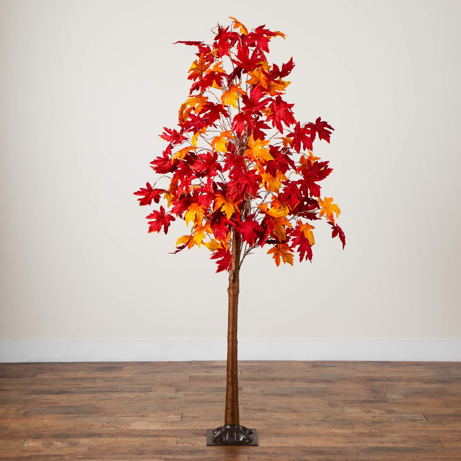 Nearly Natural 7ft Pre-Lit Autumn Weeping Maple Fall Tree w/ 450 Warm White LED