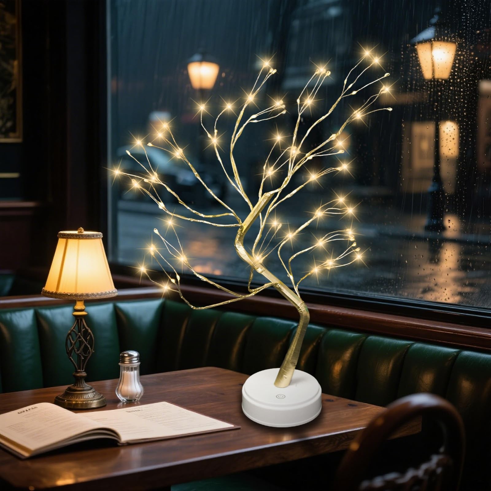 108 LED Tabletop Bonsai Tree Light Remote 8 Modes 20 Warm White Battery/USB