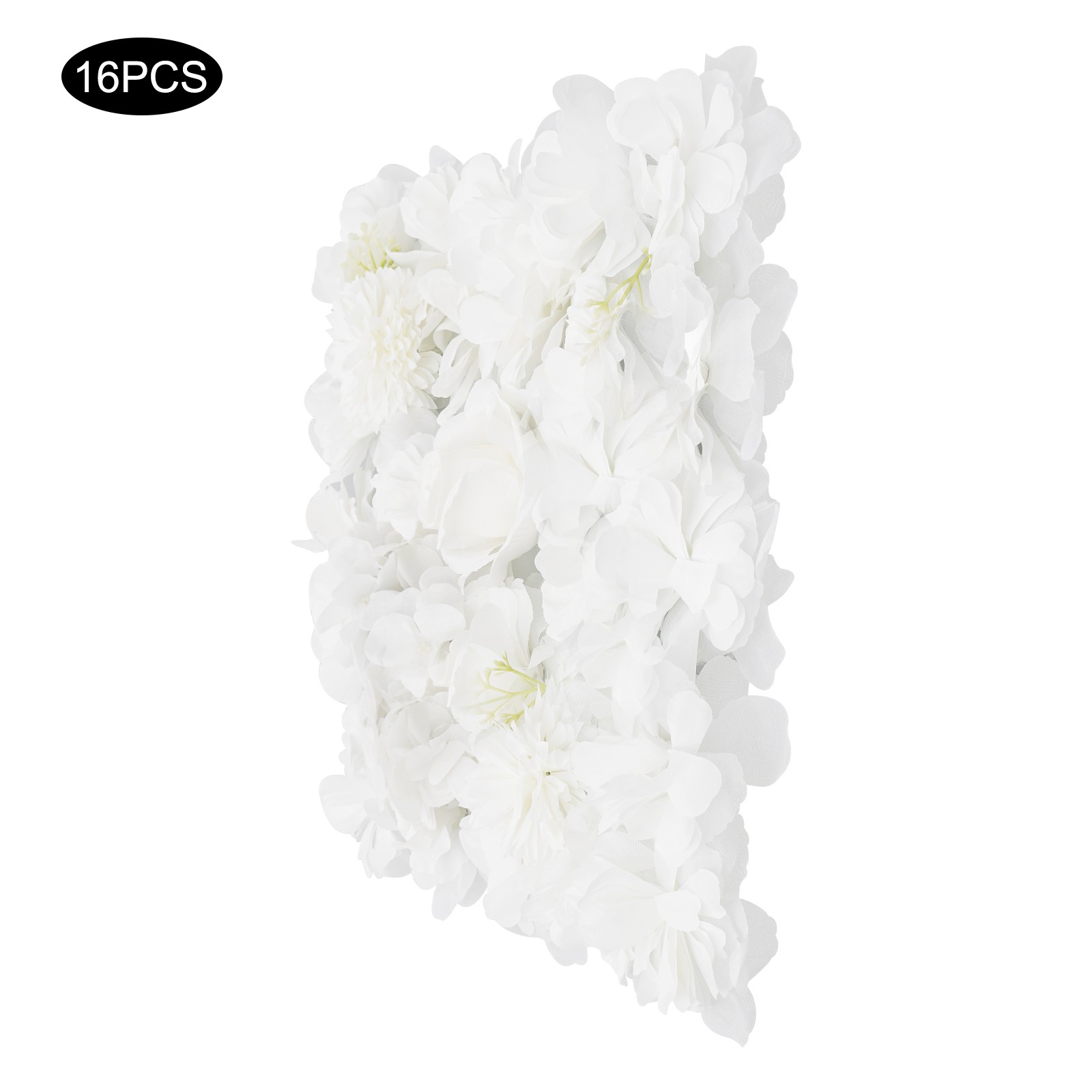 16 Pack Artificial Flower Wall Panels, Silk Cloth Plastic, 13.8×13.8 Inch Each
