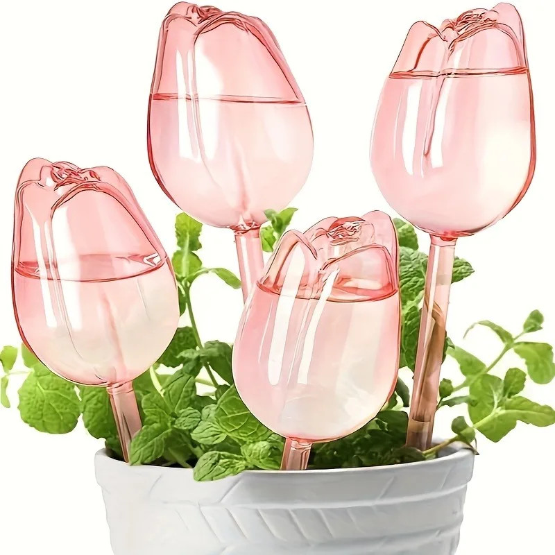 Pink Tulip Plant Watering Balls for Automatic Indoor and Outdoor Watering
