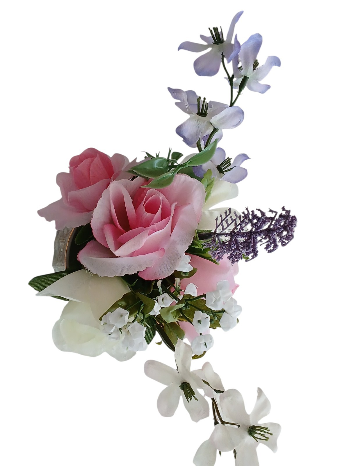Tea Party Floral Arrangement Pink White Roses POP-IN Bridal Vanity Elegant Gift