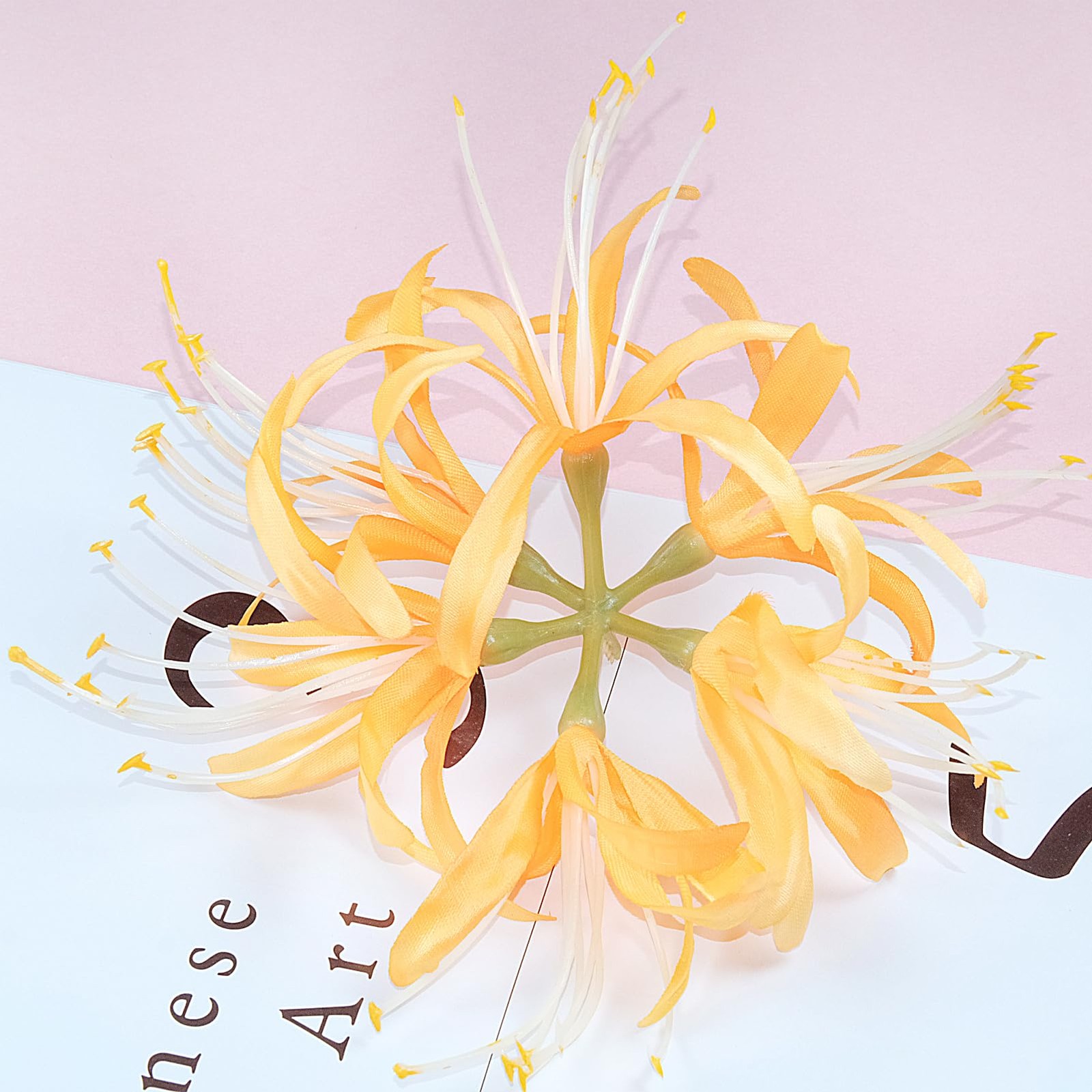 5 Pcs Spider Lily Artificial Flower Heads Real Touch,Stemless Faux Spider Lil…