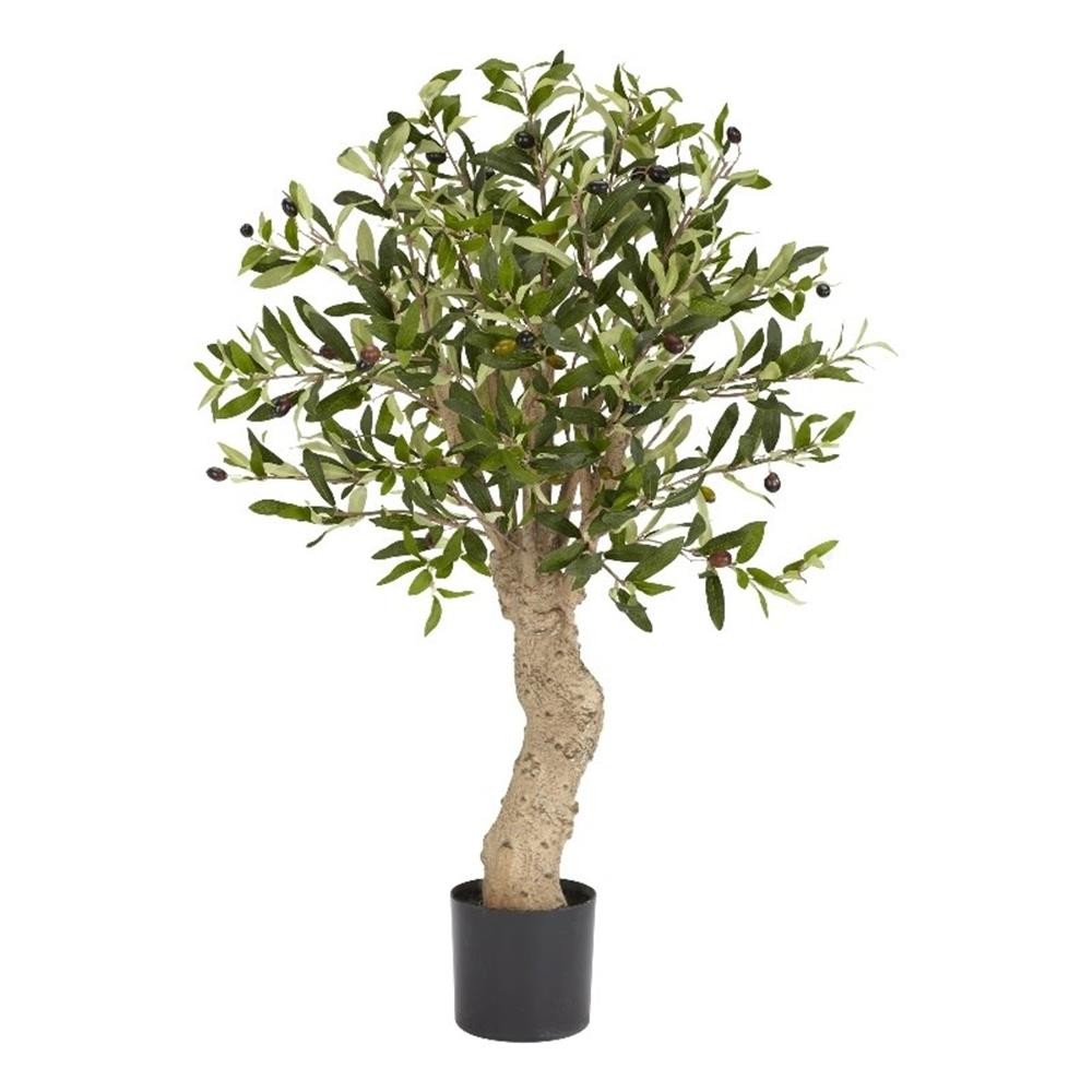 Nearly Natural 2.5ft Olive Silk Tree in Green
