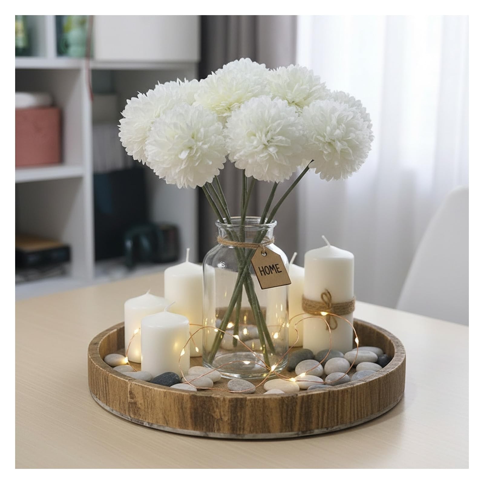12Pcs Artificial White Chrysanthemums Realistic Fake Flowers, Fake Mums Silk …