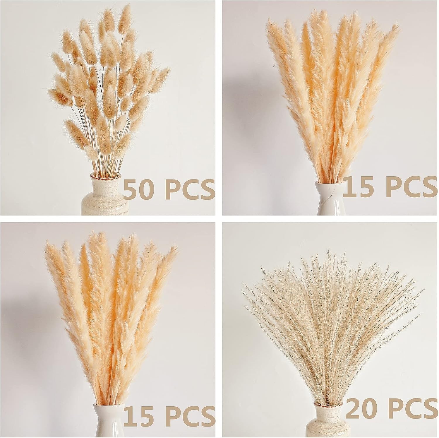 Fluffy Dried Pampas Grass & Bunny Tails Bundle – Perfect for Cozy Home Decor