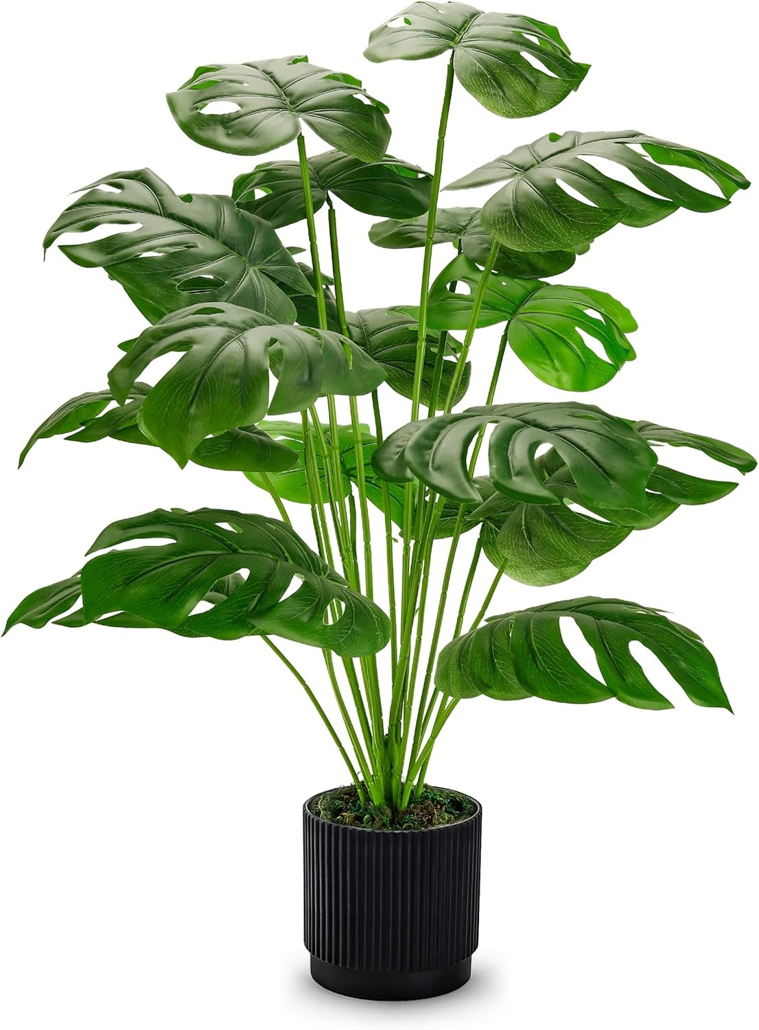 28″ Fake Plants Large Artificial Monstera Faux Potted Plants Indoor Tall Outdoor