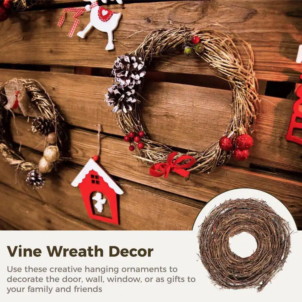 9.84 In. 2 Piece Natural Grapevine Twig Vines Flexible DIY Craft Vine Garland fo