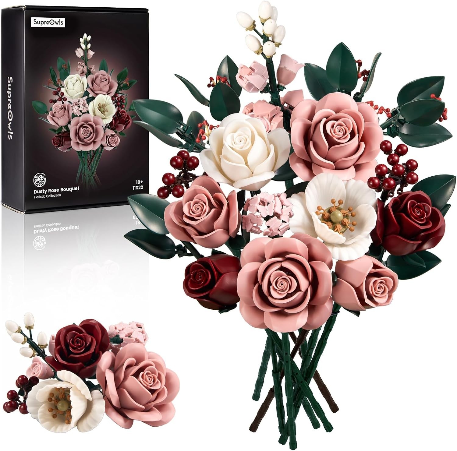 Timeless Pink Roses Artificial Flower Set – Ideal for Home and Office Decor