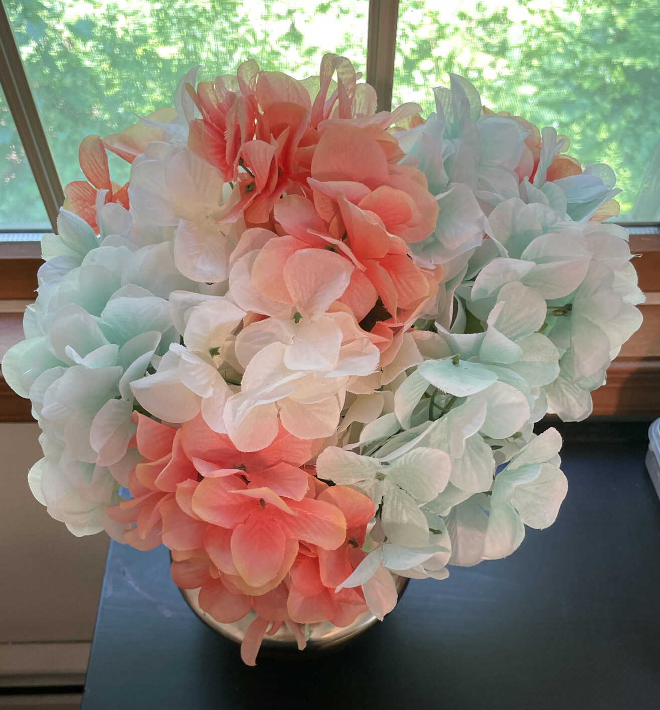 Hydrangea Silk Flowers Heads Pack of 10 Variety Colors Full Artificial Bouquet