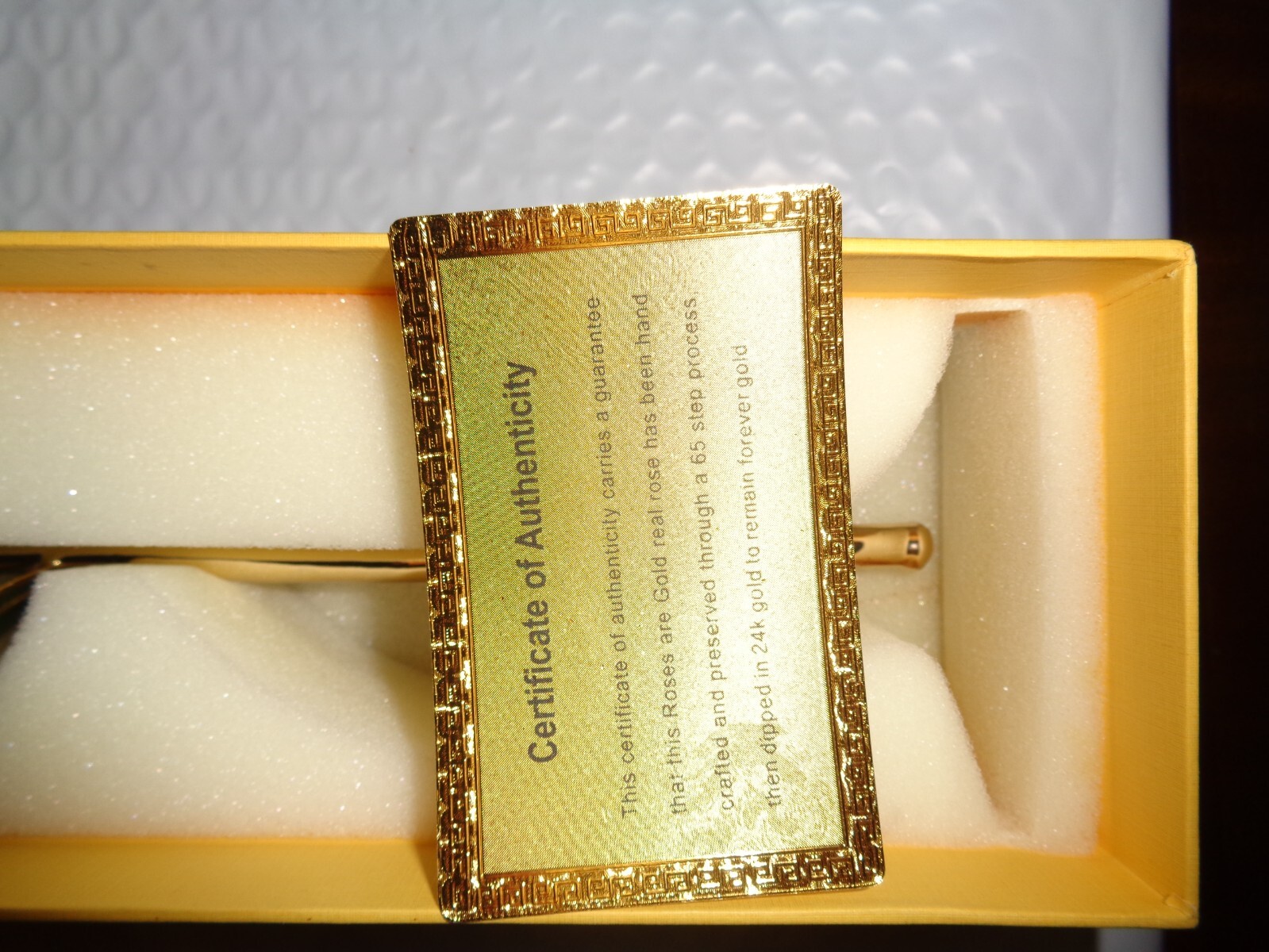 ZJ CHAO REAL LONG STEM RED ROSE HAND CRAFTED and DIPPED 24K GOLD with COA