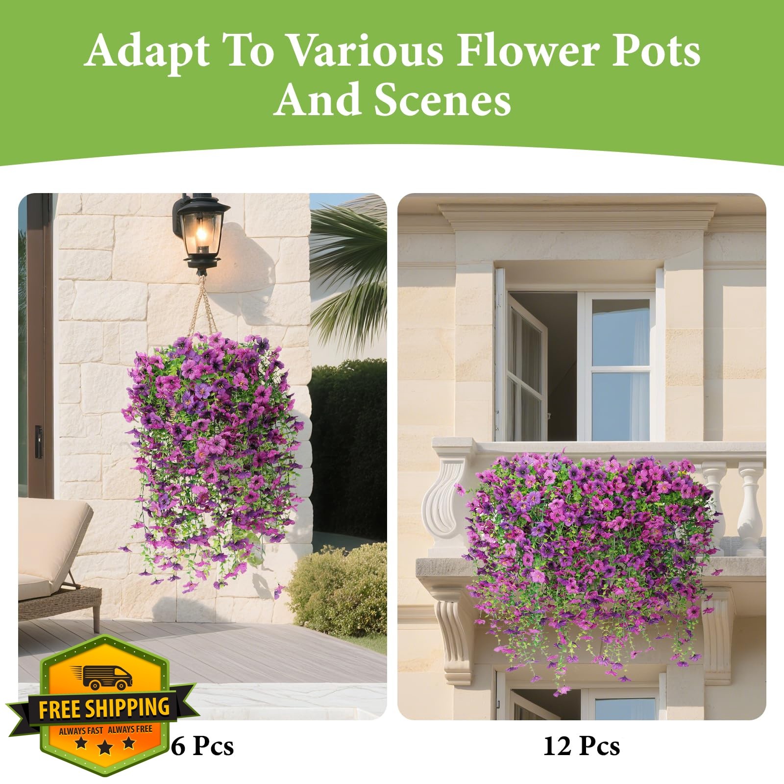 SAEUYVB 12 Pcs Artificial Flowers Mix Purple