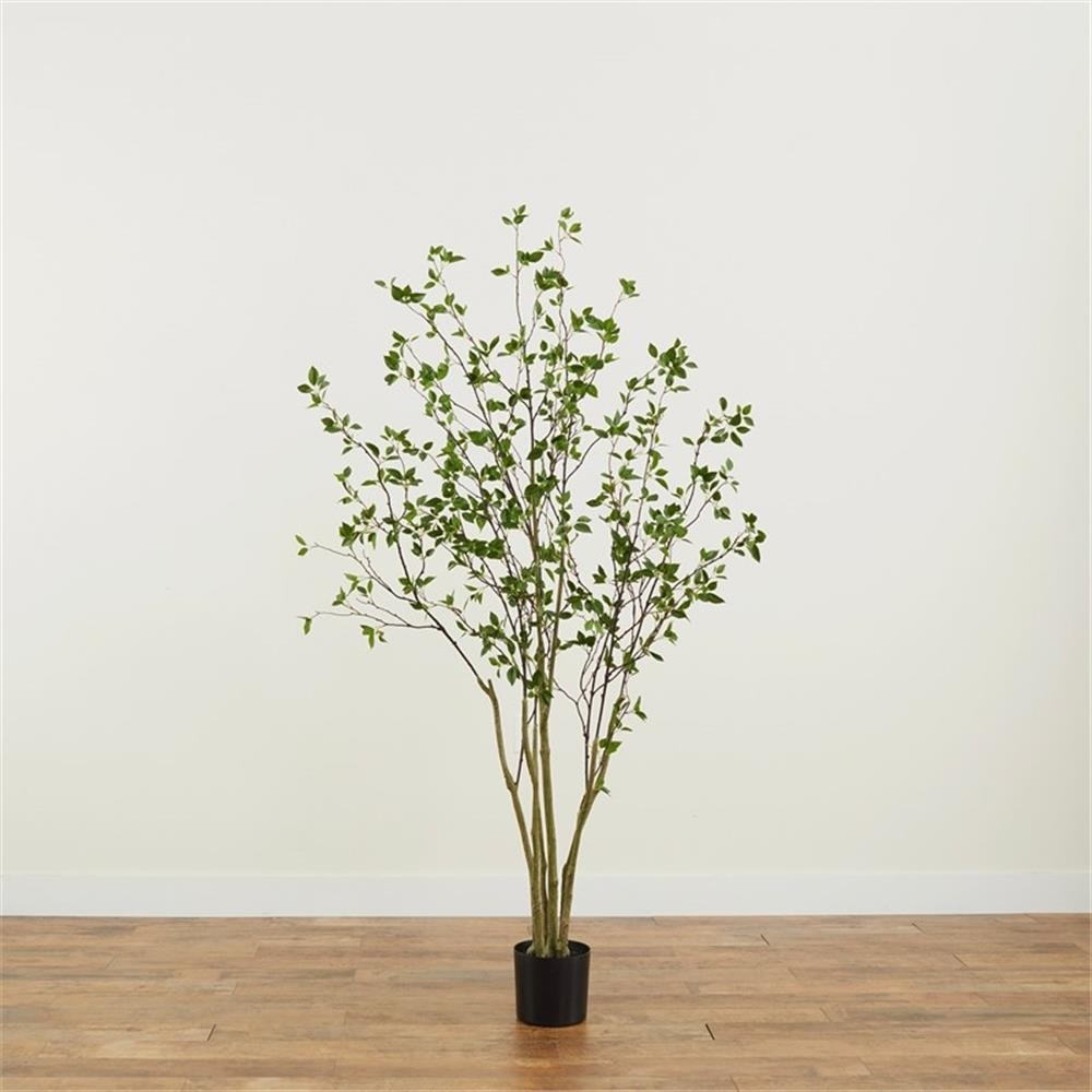 Pemberly Row Traditional 7ft Minimalist Citrus Artificial Tree in Green