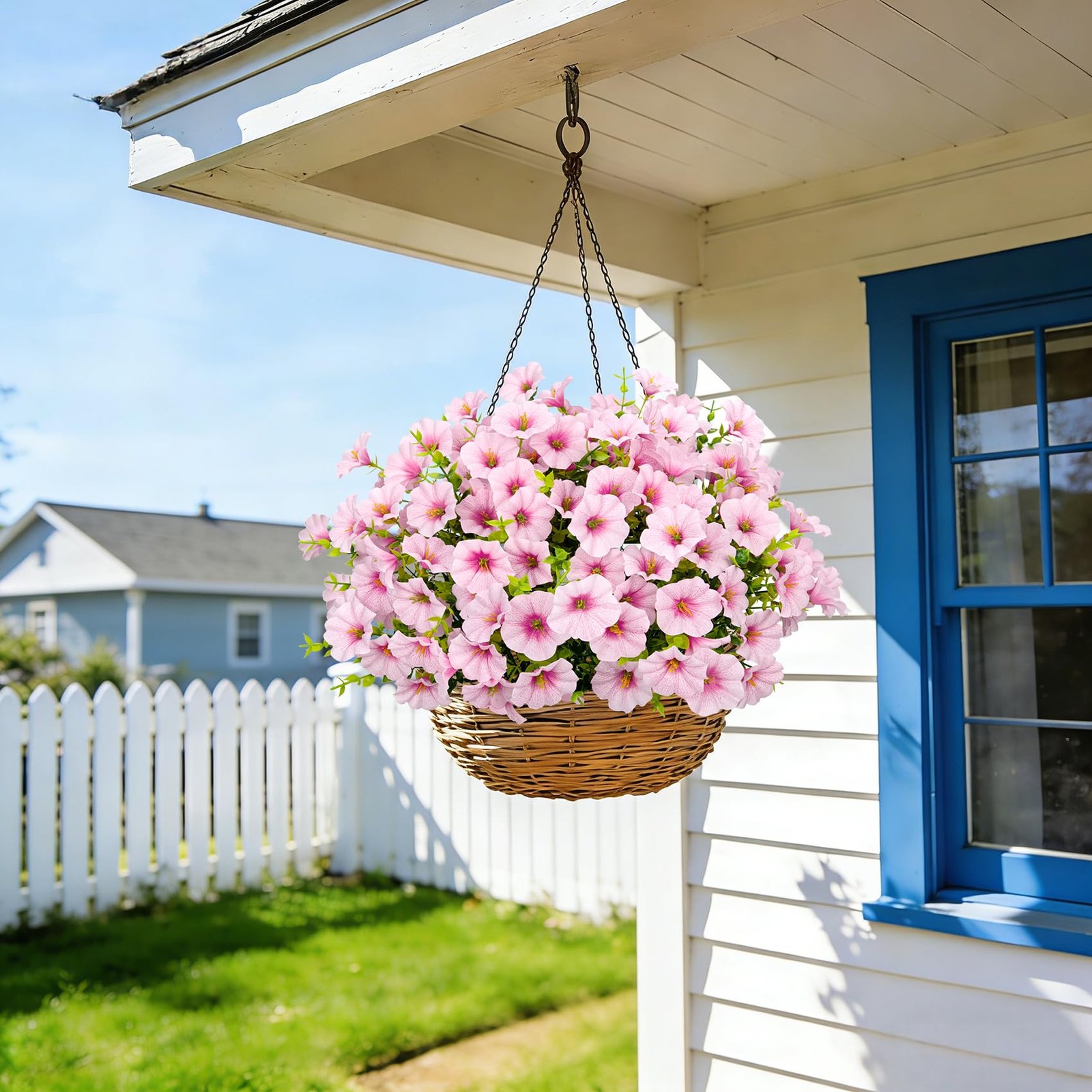 Roberly 12 Pcs Artificial Morning Glory Flowers for Outdoors, Pink