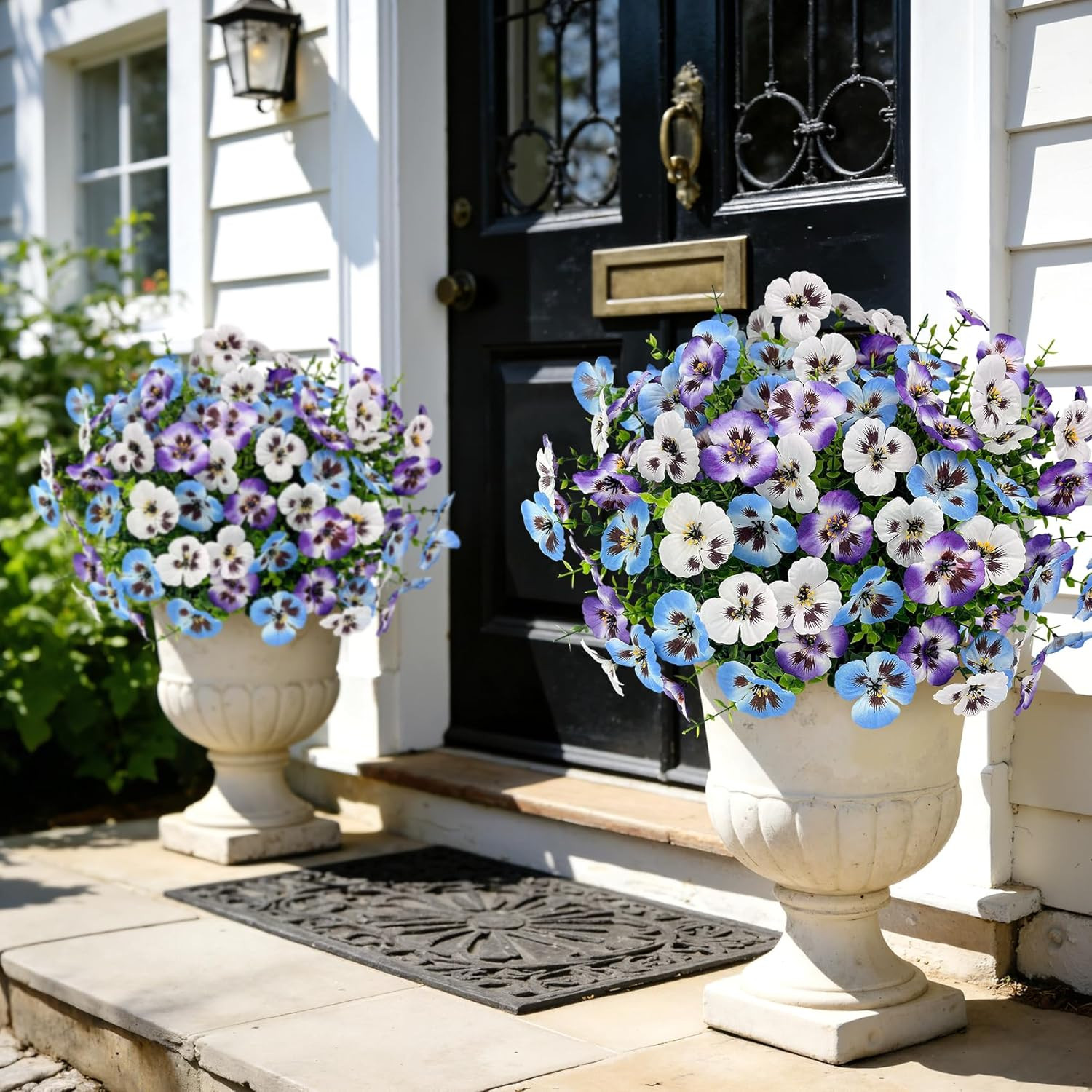 20 Bundles Artificial Pansy Flowers for Outdoors Fake Silk Flowers