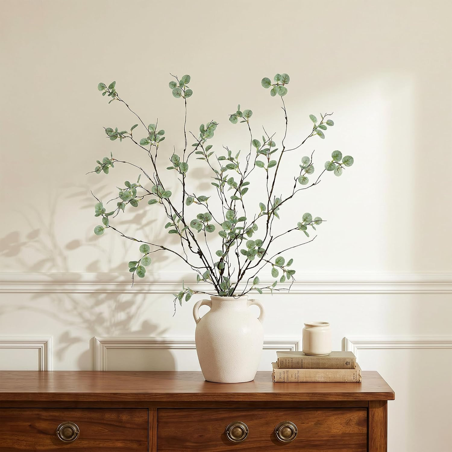 Faux Eucalyptus Stems for Vase – 4PC 36 Inch Artificial Plant Branches for Indoo