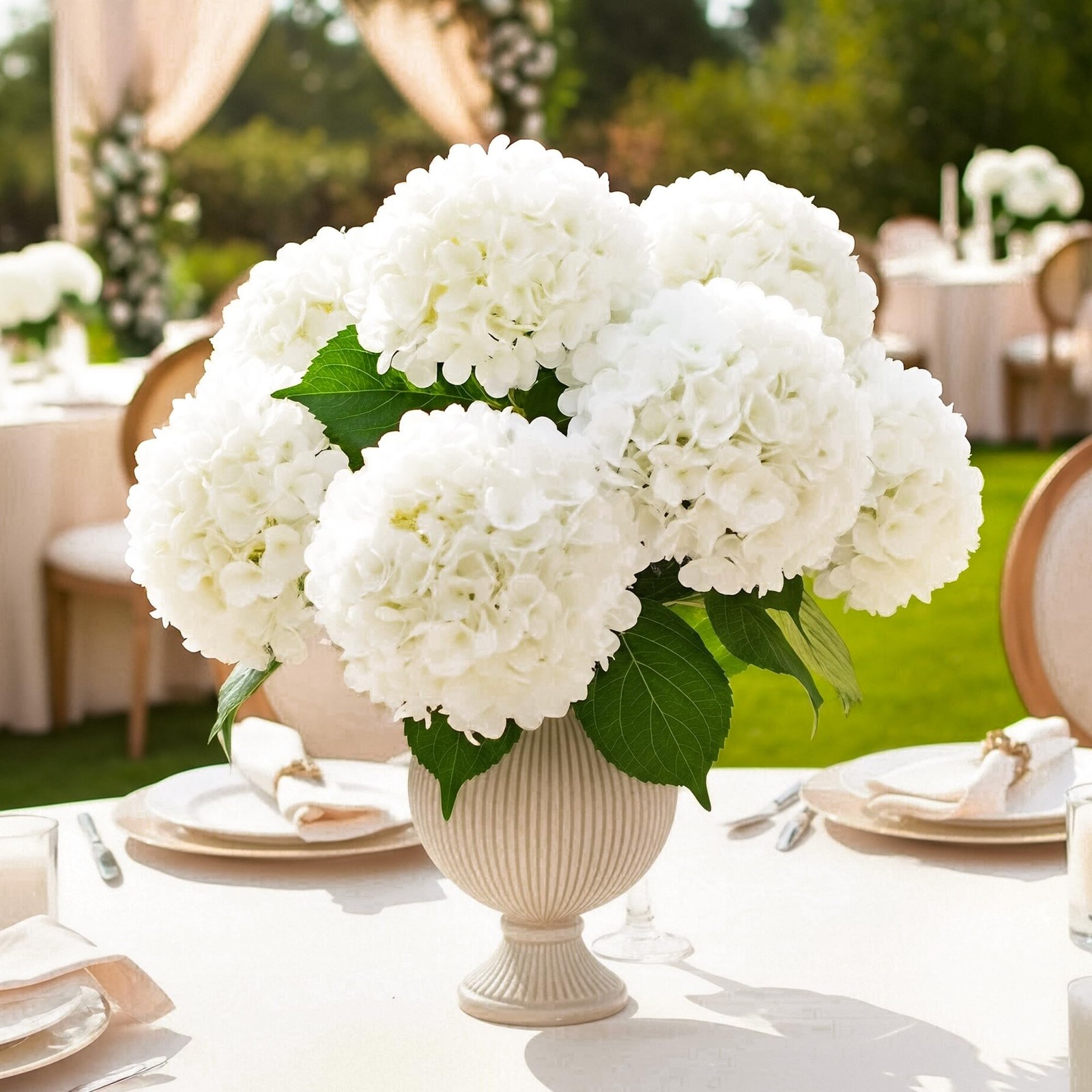 6 Bundles Hydrangea Artificial Flowers for Outdoors and Indoor, Bulk 30 Heads