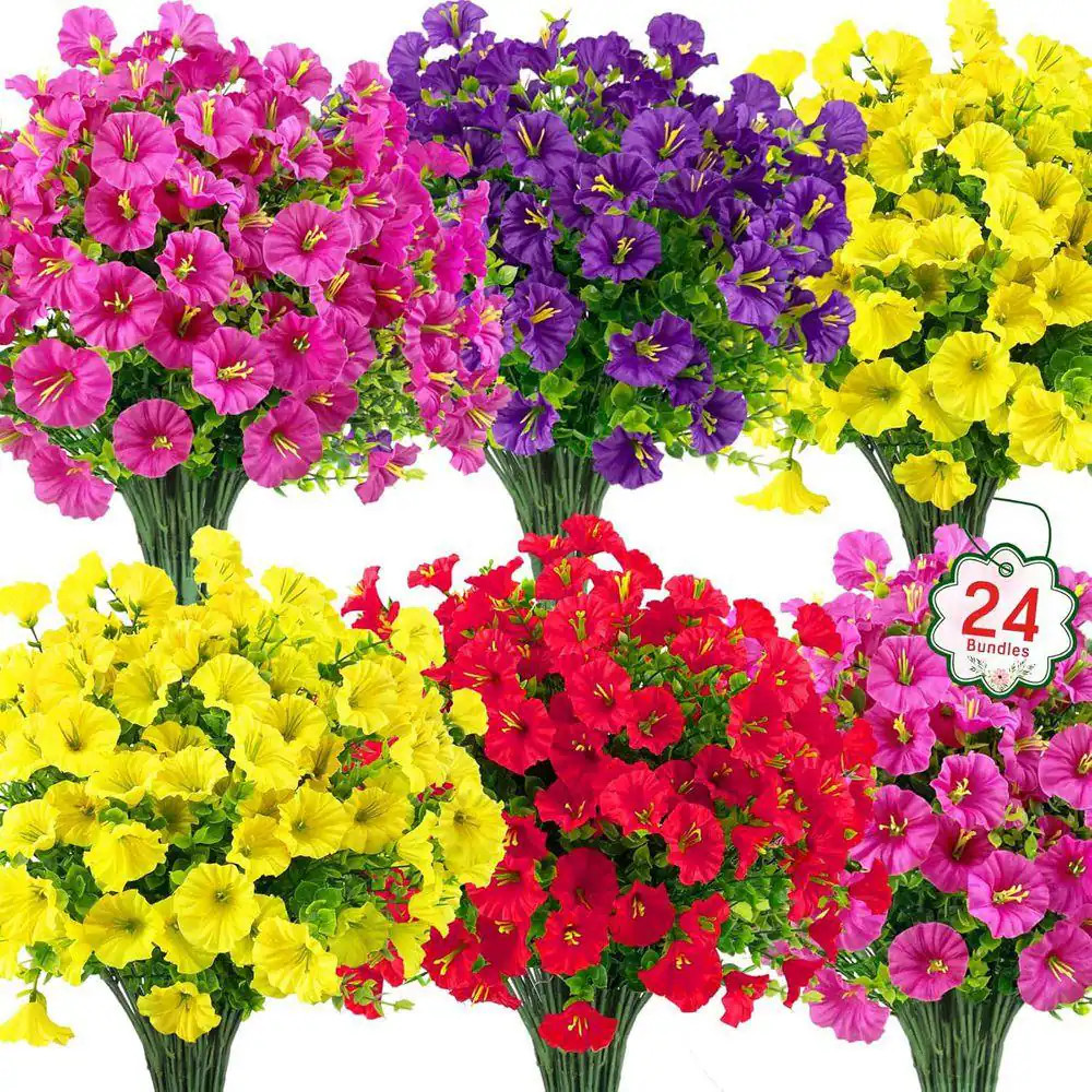 14.2 In. Multi-Colored Indoor/Outdoor Artificial Assorted Flowers