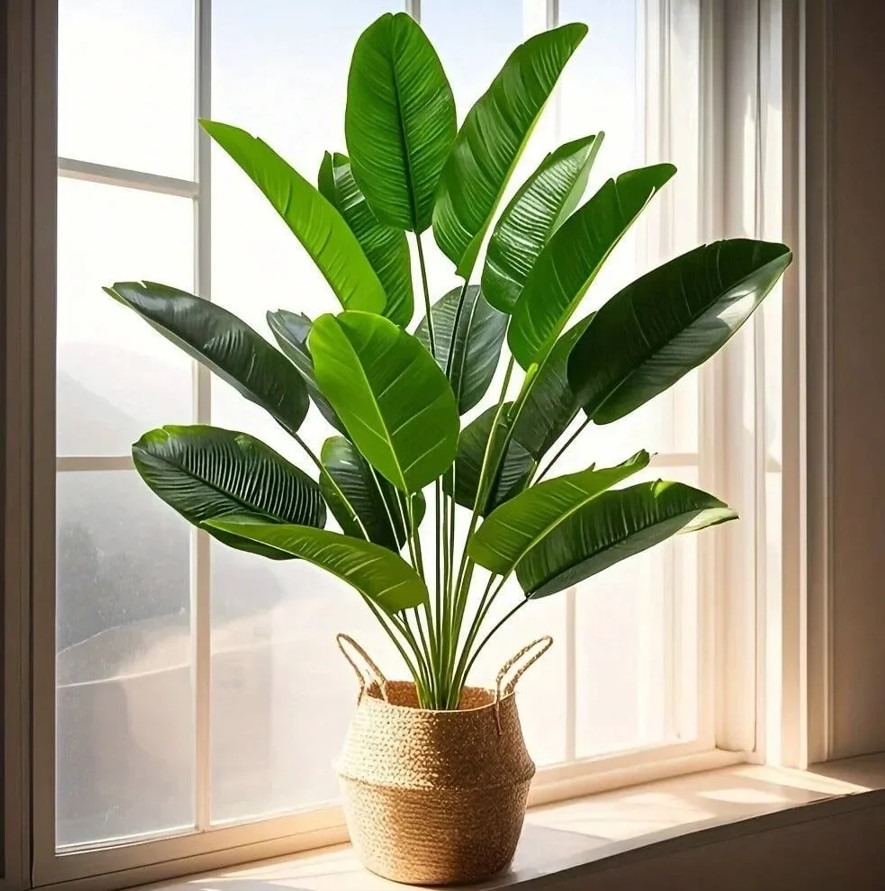 Leaves Artificial Plants Large Tropical Palm Tree Fake Banana Plants Leaves Real