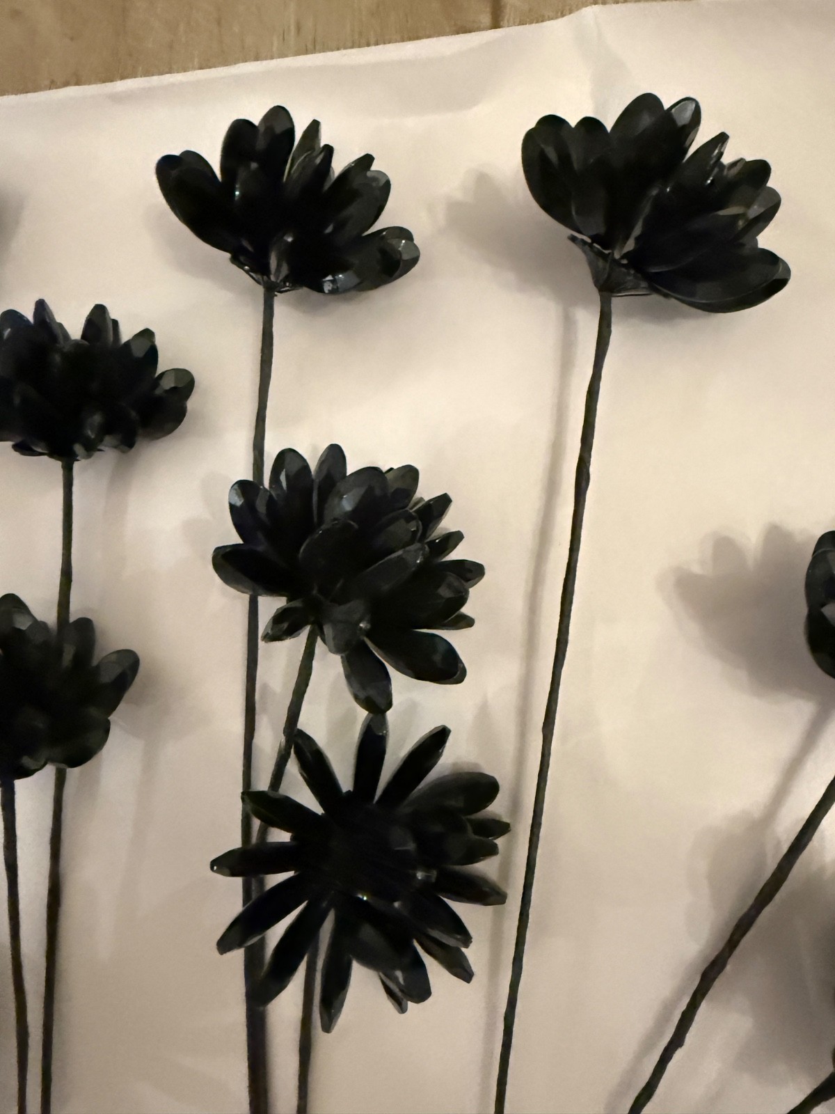 Black Daisy Beaded Flowers Long Stem
