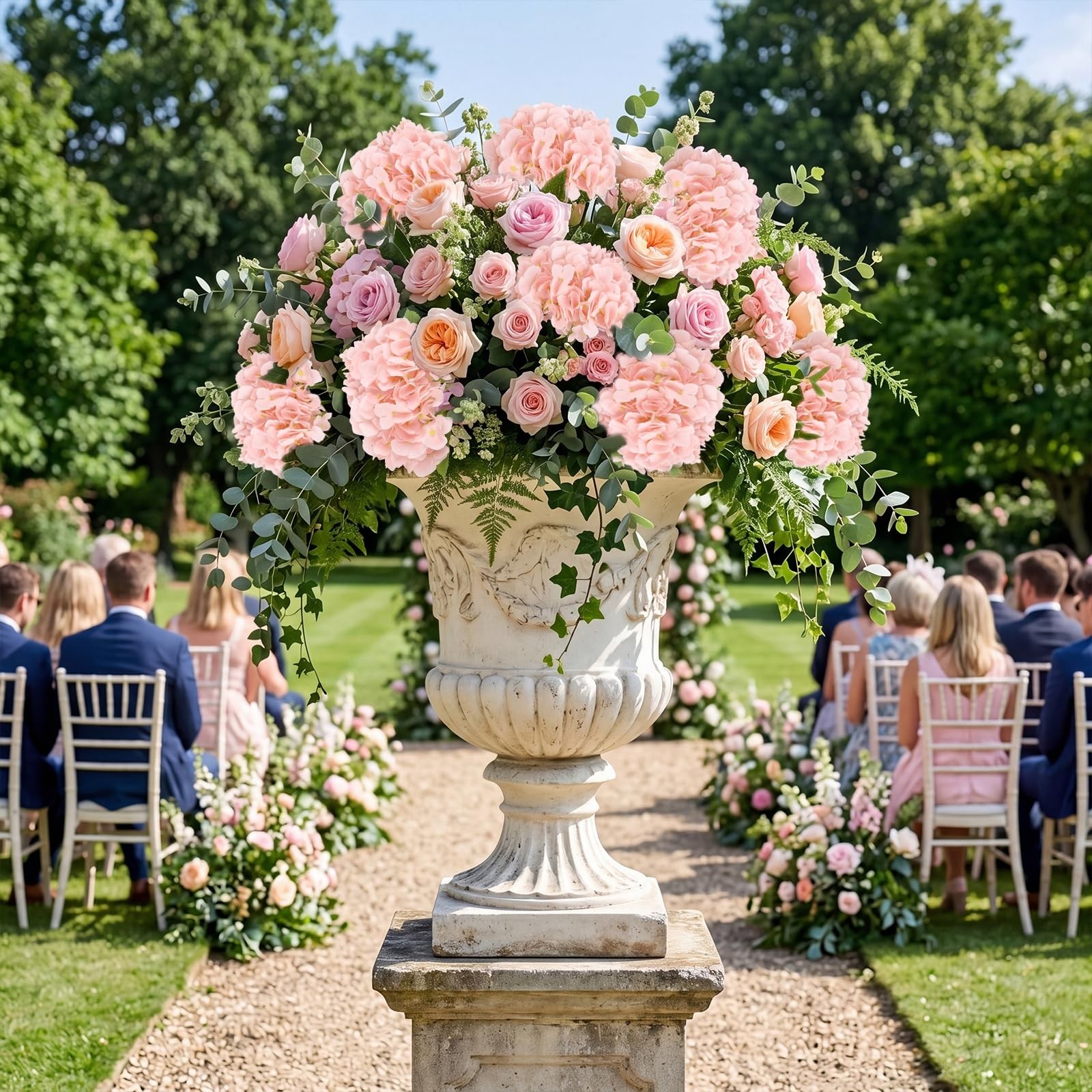 2 Bouquets Light Pink Real Touch Hydrangea Artificial Flowers 6PCS Latex Faux…