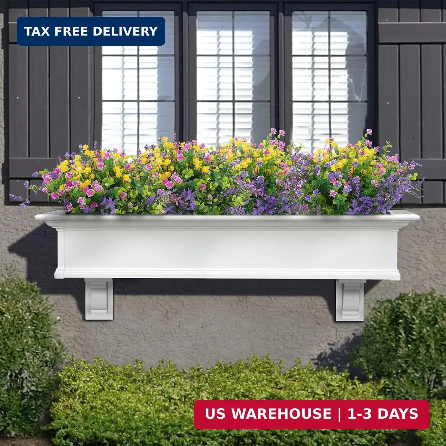 Hananona 12 Pcs Artificial Flowers Outdoor, Faux Artificial Plants UV Resistant