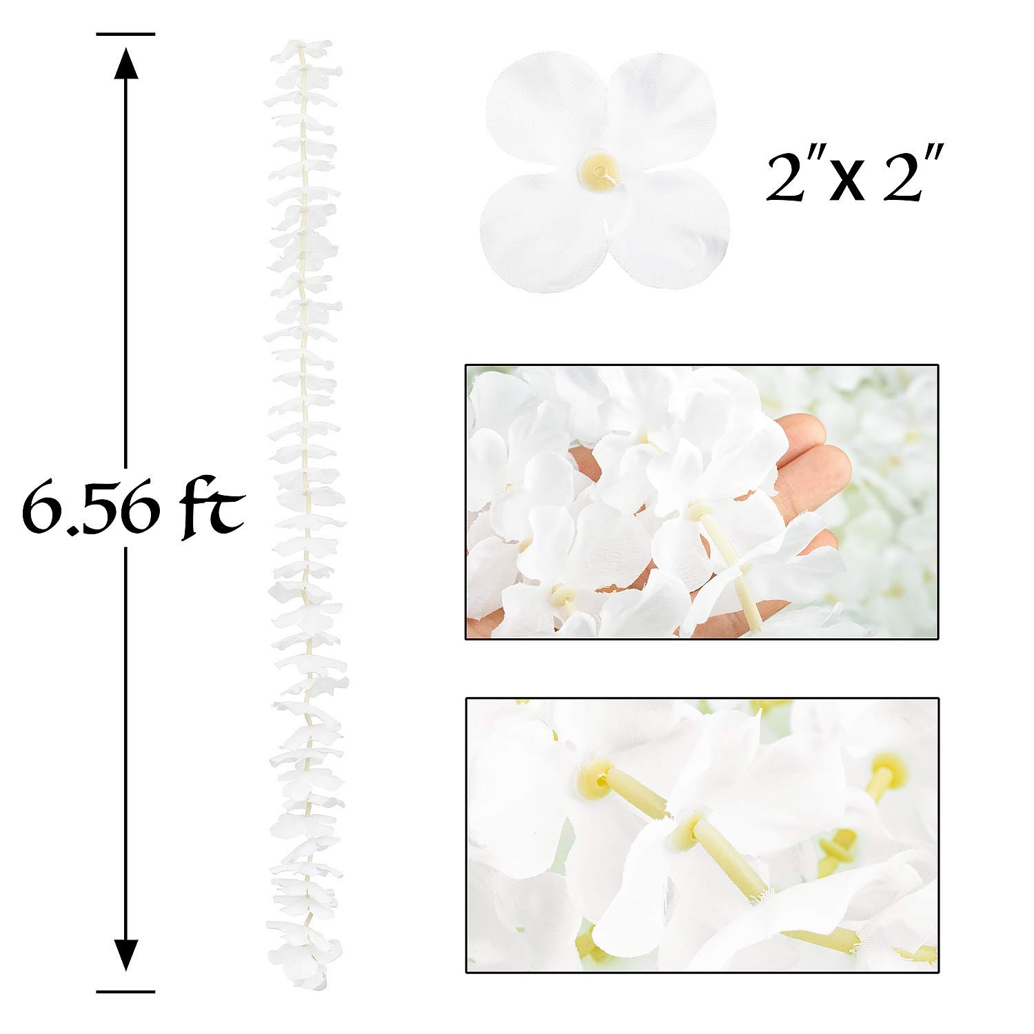 10 Pack 6.5 Feet / 78 inch Wisteria Artificial Fake Hanging Flowers Silk Vine…