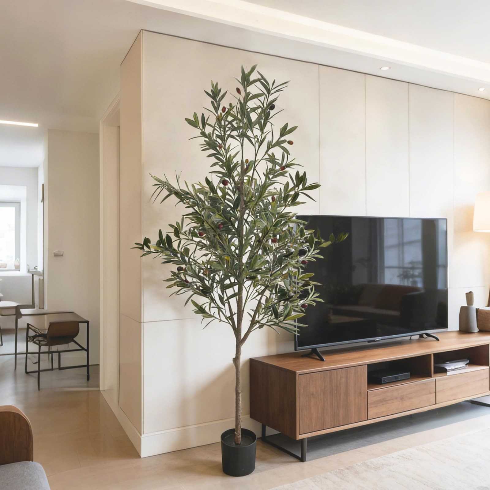 5ft Artificial Olive Tree Indoor, Realistic Fake Olive Tree with Lifelike Fru…