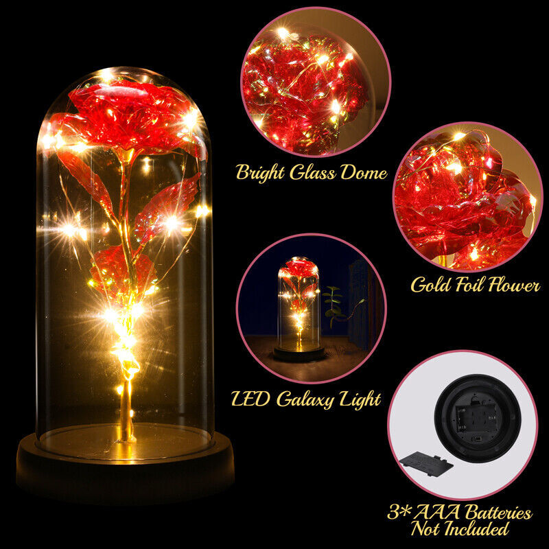 Glass Rose Mothers Day Flower Gifts for Mom Light Up Rose for Women Grandma Wife