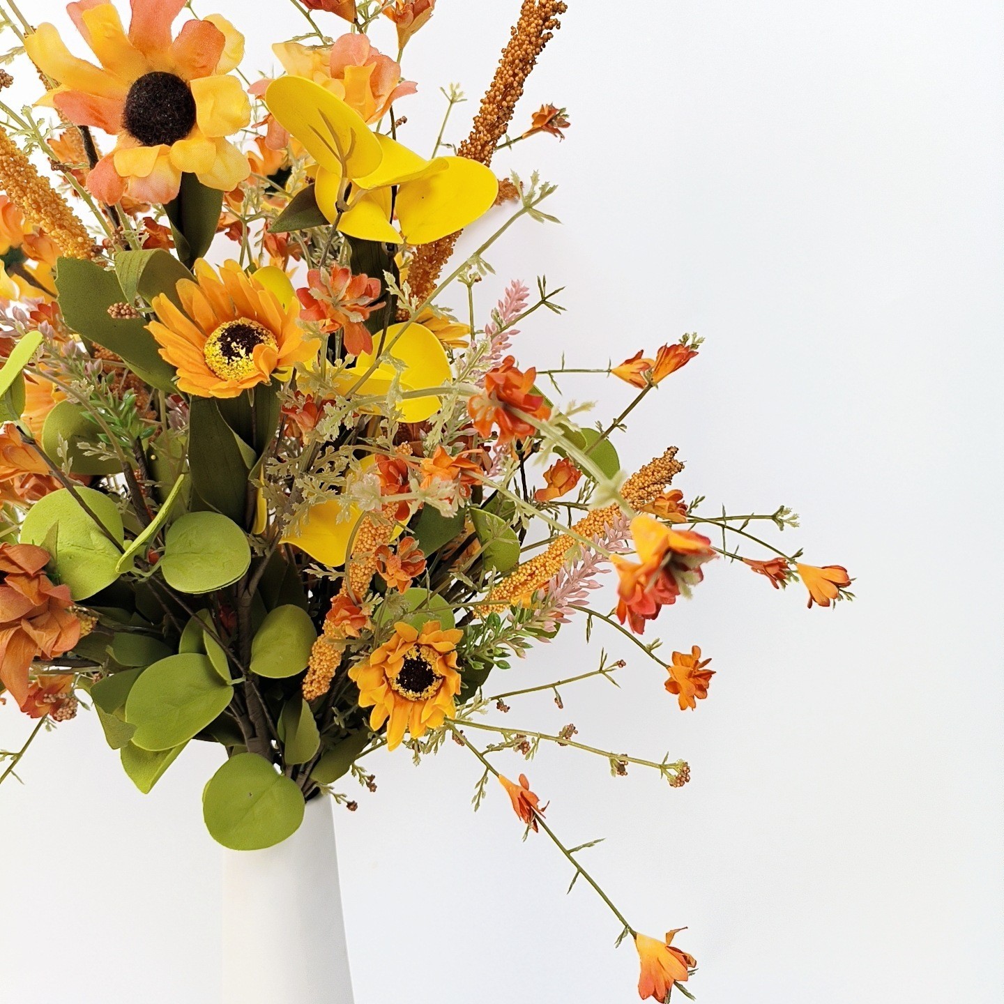 3 Pack Artificial Fall Flowers Orange Fall Floral Stems 24 Inch Forsythia Picks