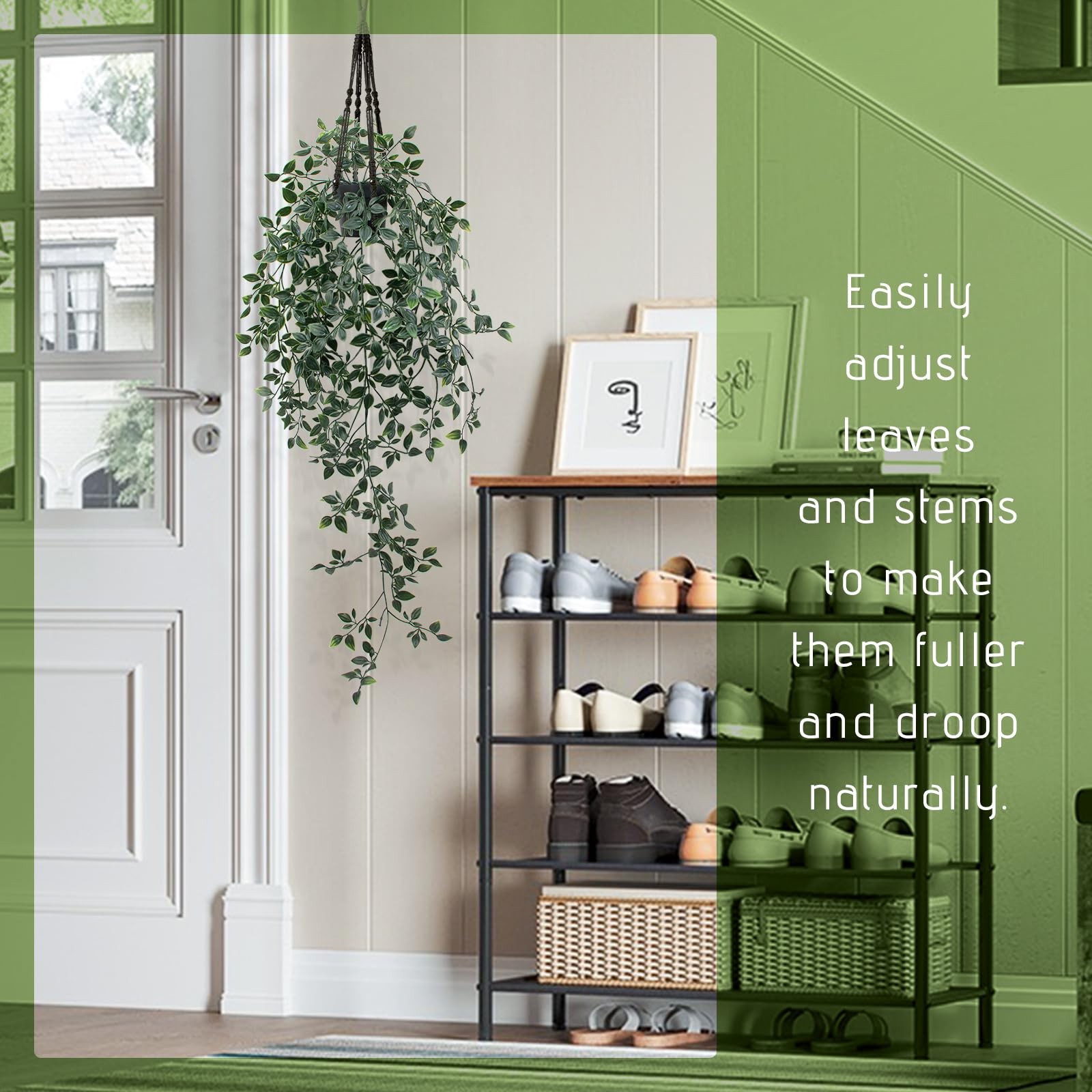 Fake Hanging Plant with Pot Small Artificial Potted Vine Plants 28.7-in Long …