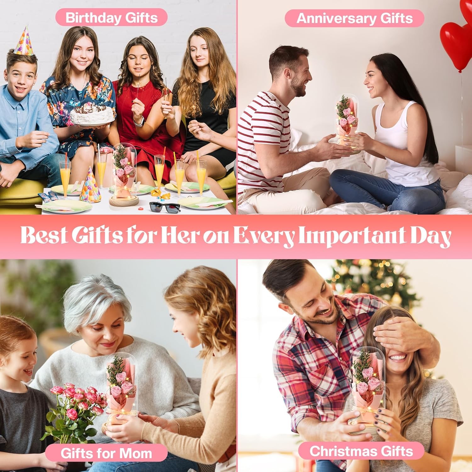 Mother’ s Day Gifts Forever Flowers Bouquet, Preserved Flowers for Delivery Prim