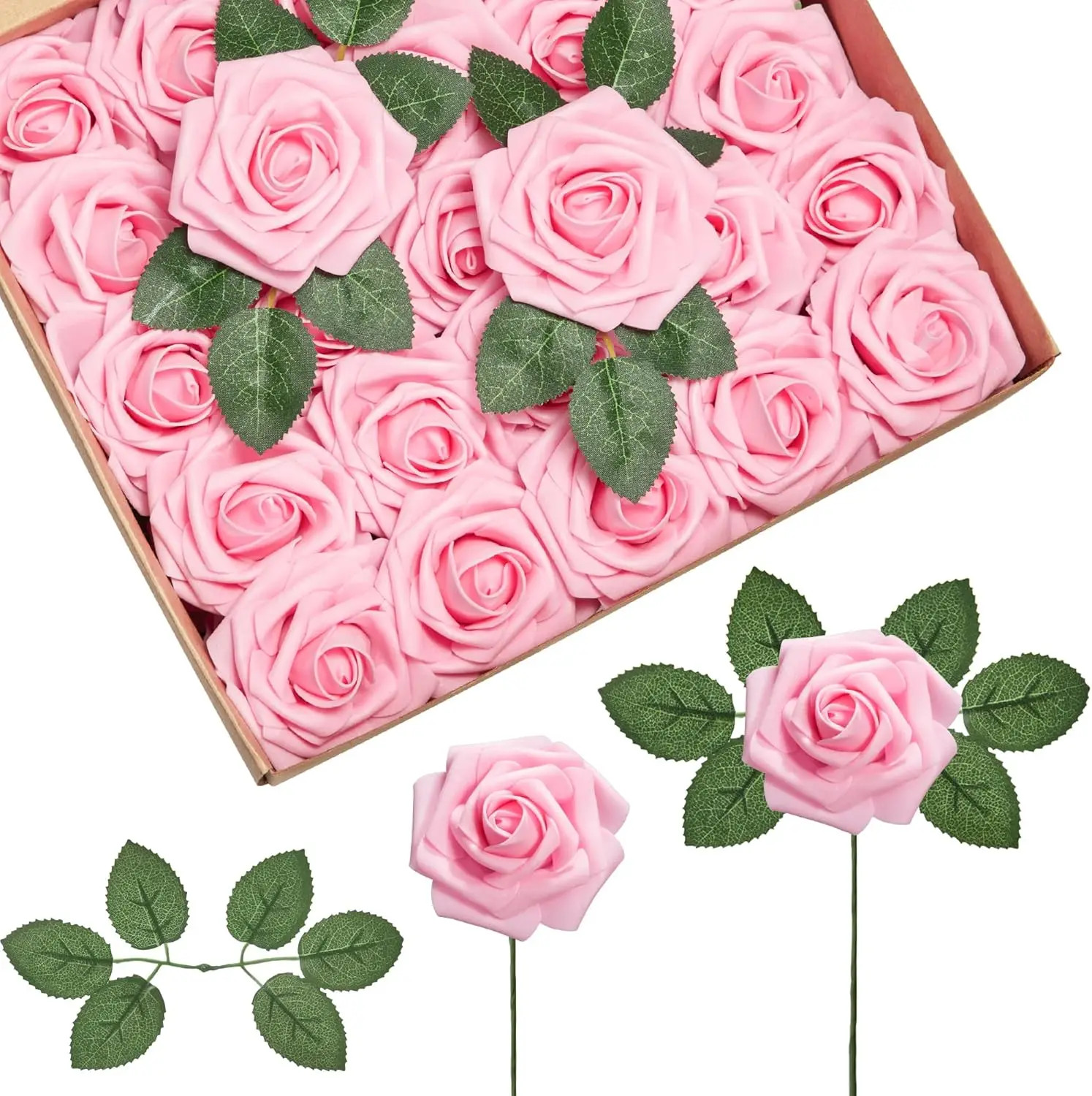 PE Foam Rose Artificial Flower Wedding Bride Bouquet Accessory Garland Home Vase