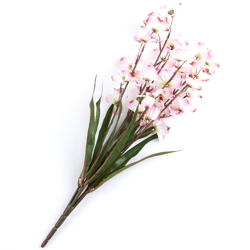 Set of 2 Cream and Pink Artificial Dogwood 22″ Bushes