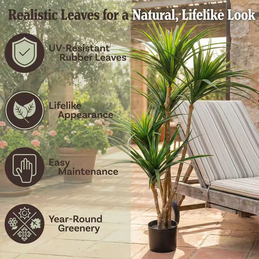 51 In. Green Artificial Yucca Trees (Set of 2)