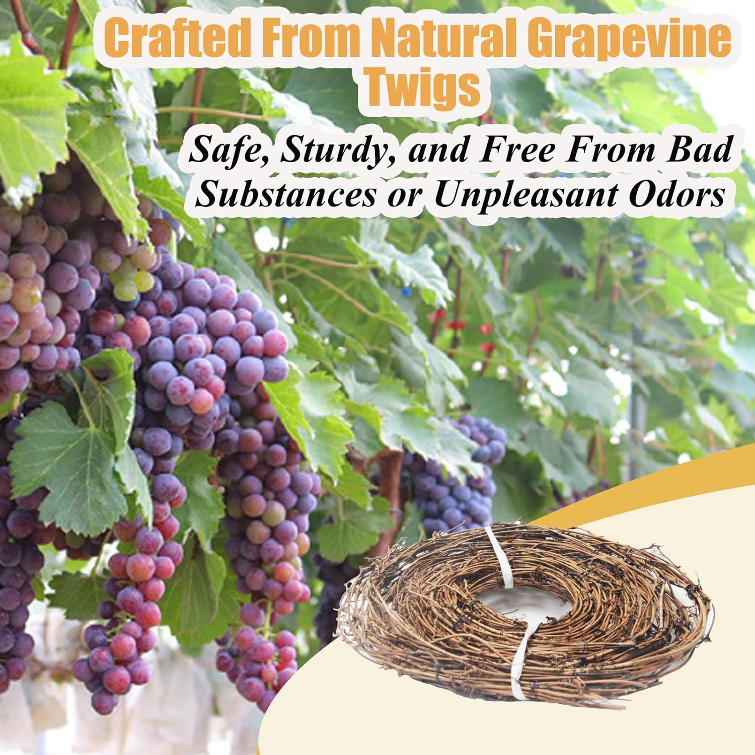 15 Feet Grapevine Garland DIY Crafts Natural Grapevine Twig Vines, 3 PCS Vine…