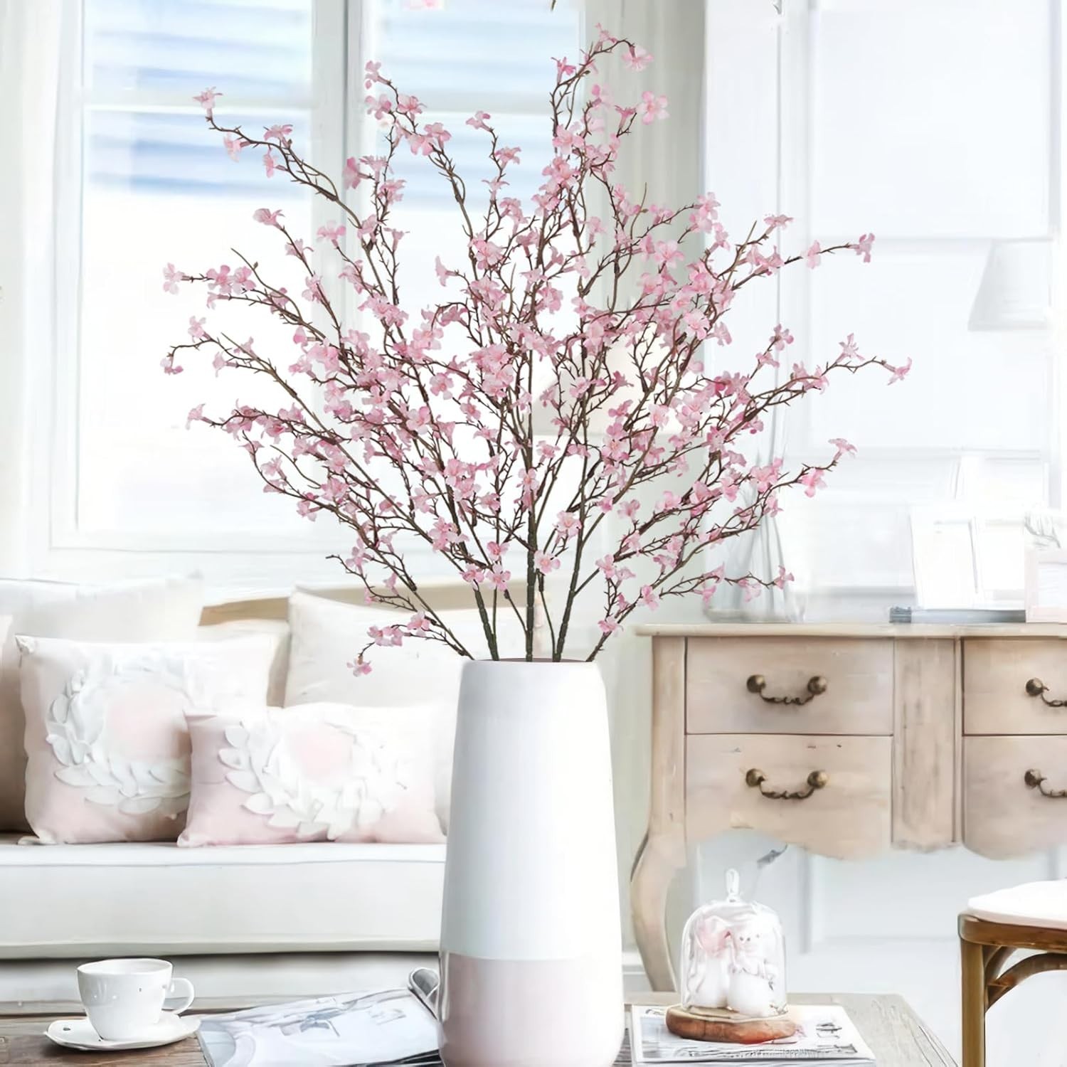 3 Pcs Cherry Blossom Branches Artificial Flowers for Spring Summer Indoor Dec…