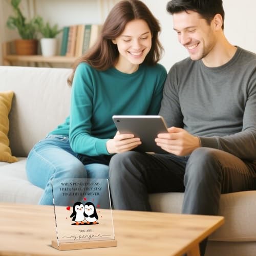 Mens Valentines Day Gifts for Him Her: Romantic Acrylic Plaque with Stand for