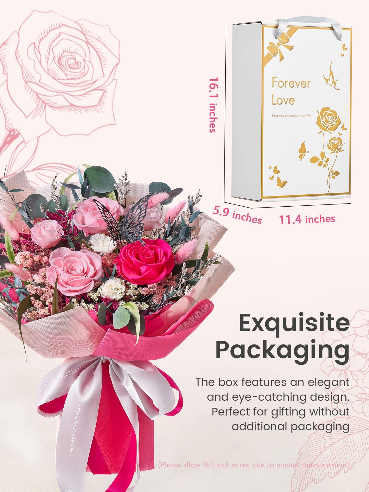 Polylove Flowers for Delivery Prime Forever Flowers Bouquet Preserved Roses Bouq